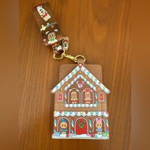 Brand New Mickey and Friends Gingerbread House Holiday Bag Charm/ID Badge Holder
